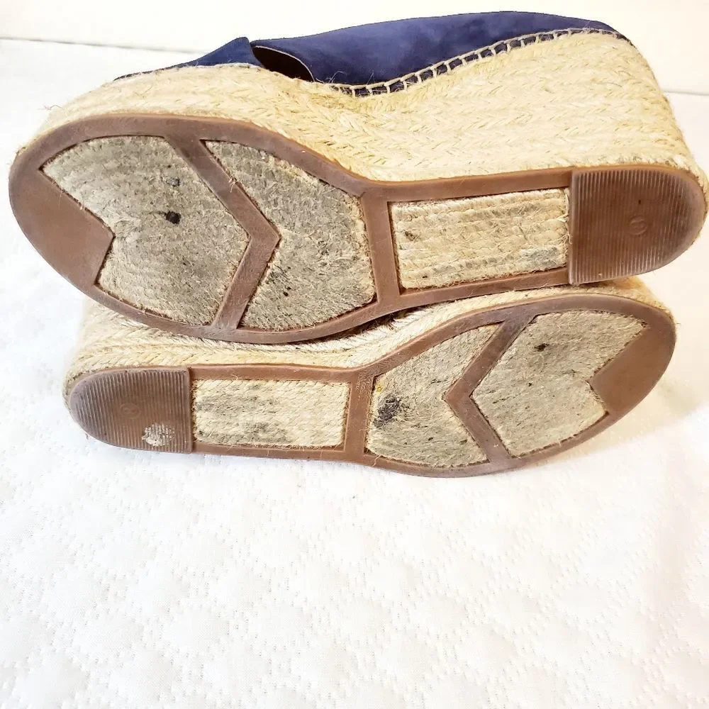 Sigerson Morrison Navy Wedges Sandals  Size 8